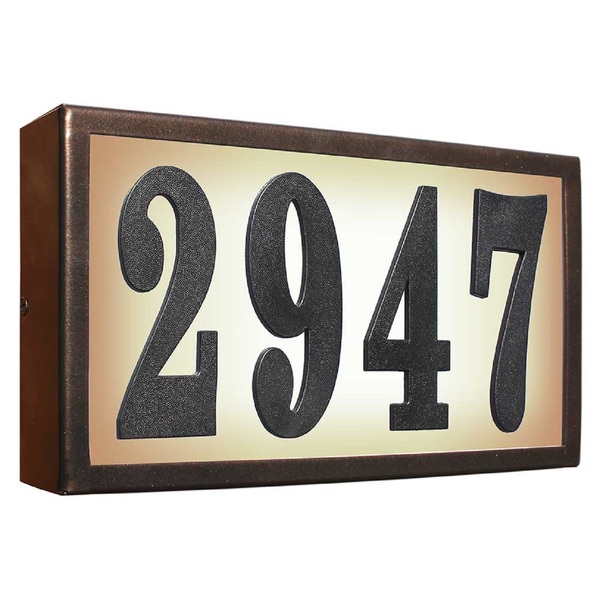 Qualarc Serrano (Standard) Lighted Address Plaque (Bronze frame color) SRST-AB60-BRZ